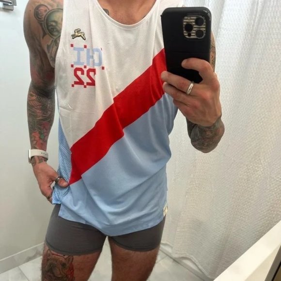 Tracksmith 2022 Chicago Marathon Edition Van Cortlandt Running Race Singlet RARE - Picture 2 of 5